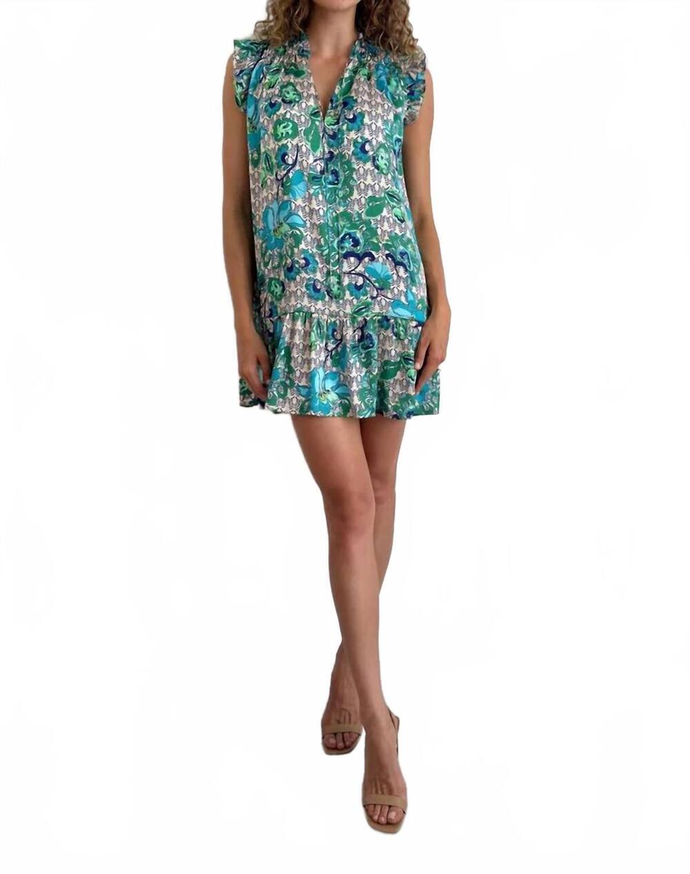 NEW LAVENDER BROWN theodora mini dress in green